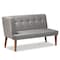 Baxton Studio Dining Nook, 47.25 W, 27.75 H, Wood, Grey/Walnut Brown 214-11698-11699-9305-ZORO - alternate 4
